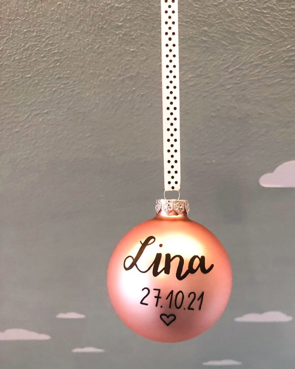 Personalisierte Kugeln rosa