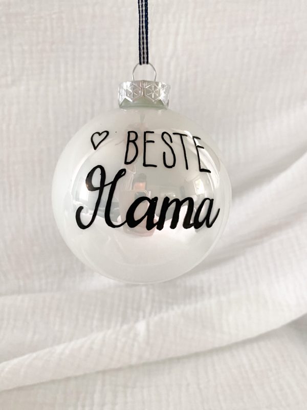 Personalisierte Kugeln weiss