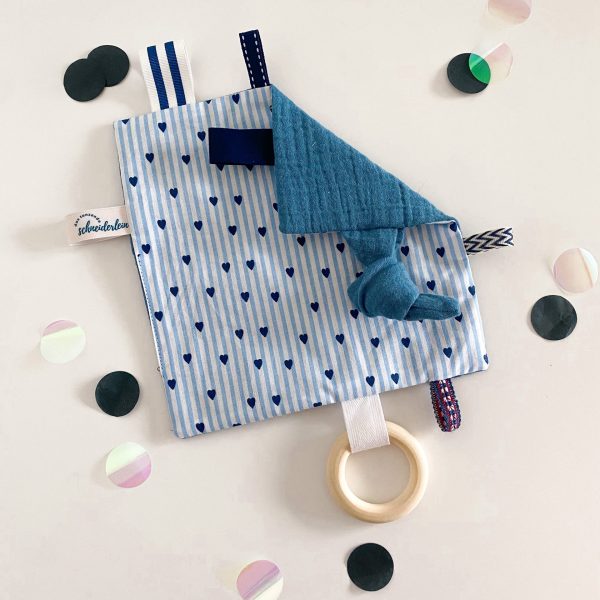 Knistertuch heart and stripes