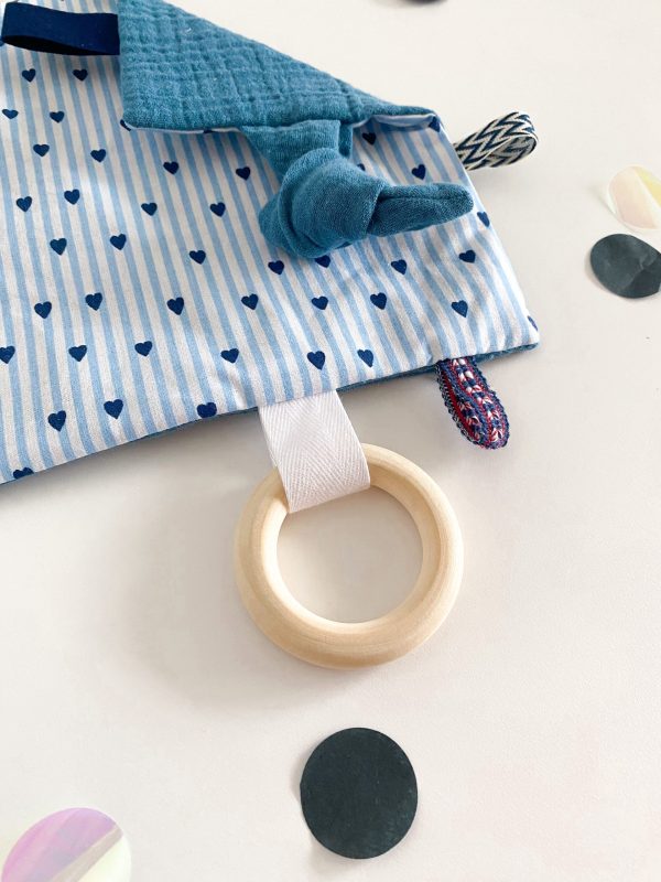 Knistertuch heart and stripes